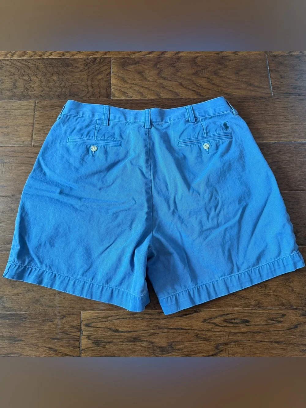 Vintage Polo Ralph Lauren Men’s Pleated Chino Shorts 100% Cotton Size 34x6” Blue